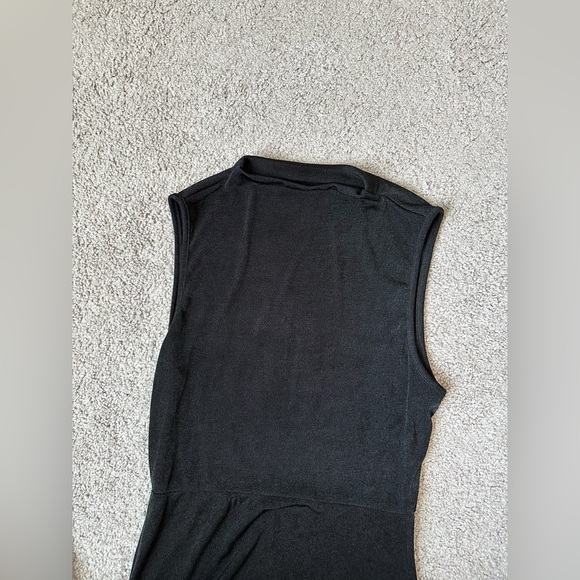 Black High Low High Neck Dress with Side Tie Knot Size L - Picture 6 of 6